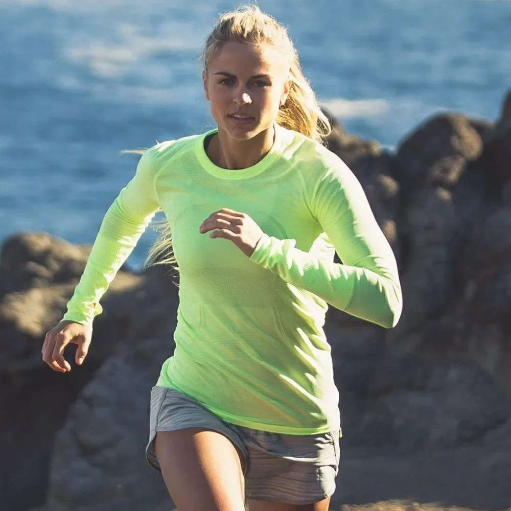 Lululemon Swiflty Tech Long Sleeve Top Heathered Clear Mint